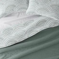 Quilts-Kirkland's Home Green Scalloped Reversible 3-Pc. King Quilt Set Green/White