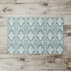 Kitchen & Floor Mats-Kirkland's Home Green Symmetrical Vines Kitchen Mat Green/White