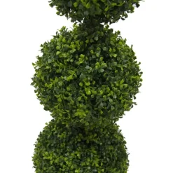 Trees & Topiaries-Kirkland's Home Green Triple Ball Boxwood Potted Topiary, 4 Ft.