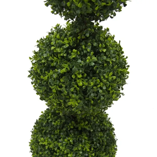 Trees & Topiaries-Kirkland's Home Green Triple Ball Boxwood Potted Topiary, 4 Ft.
