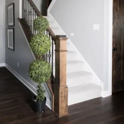 Trees & Topiaries-Kirkland's Home Green Triple Ball Boxwood Potted Topiary, 4 Ft.