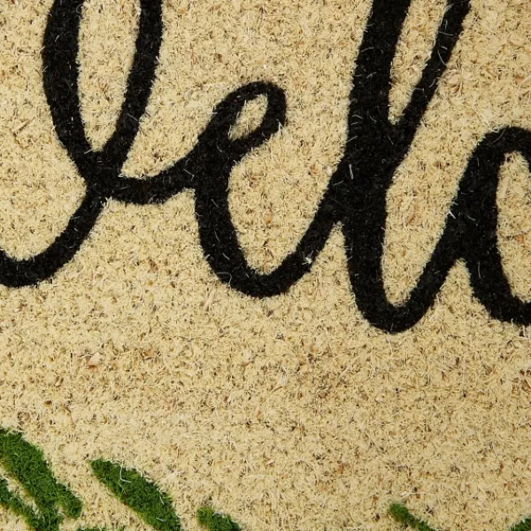 Doormats-Kirkland's Home Green Wreath Welcome Coir Doormat Tan/Green/Black