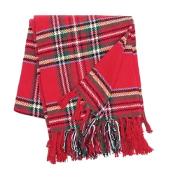 Blankets & Throws-Kirkland's Home Green Yellow Christmas Throw Blanket Red
