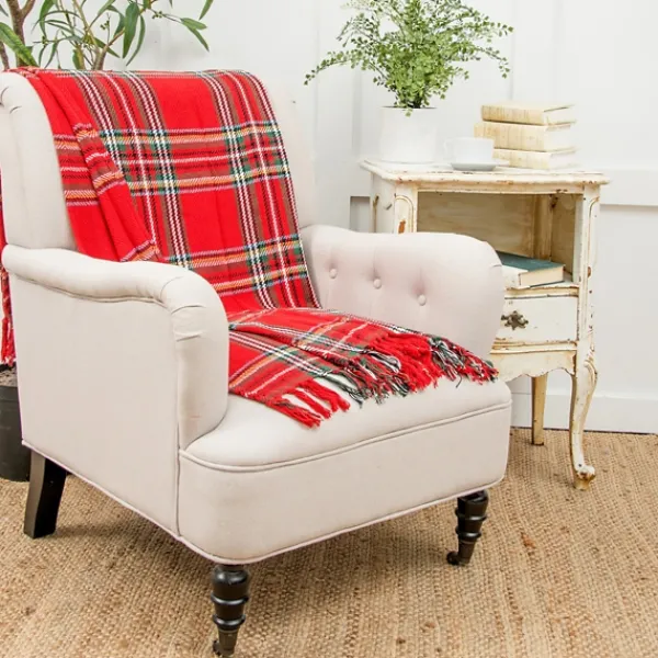 Blankets & Throws-Kirkland's Home Green Yellow Christmas Throw Blanket Red