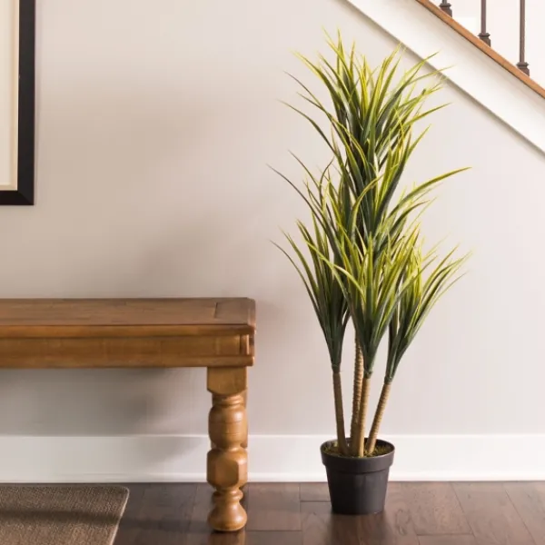 Trees & Topiaries-Kirkland's Home Green Yucca Tree In Black Planter