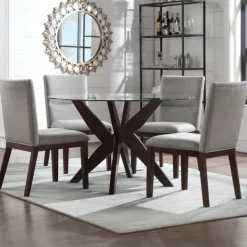 Dining Chairs-Kirkland's Home Greige And Walnut Dining Chairs, Set Of 2 Tan/Gray