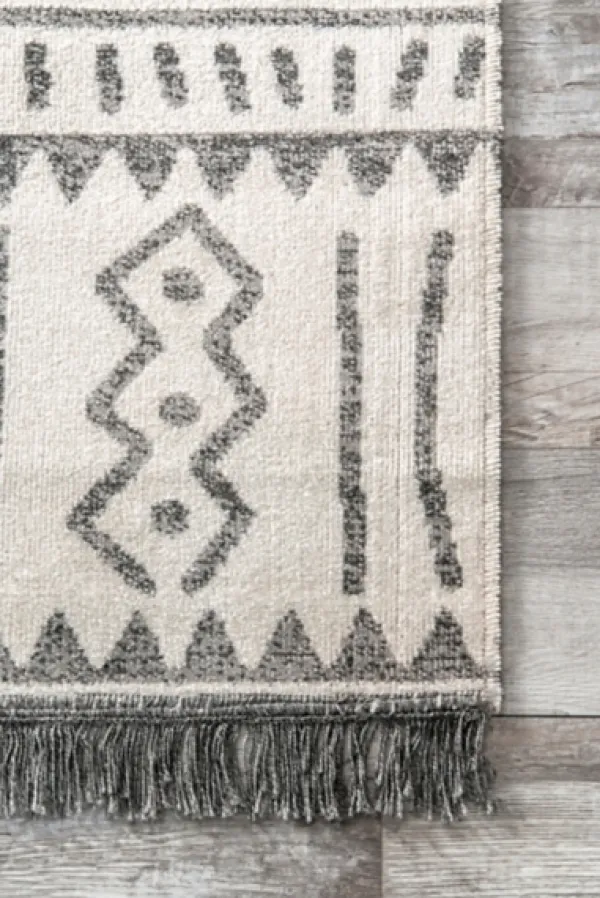 Outdoor Rugs-Kirkland's Home Gretchen Tribal Outdoor Area Rug, 5X8 Gray