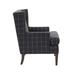 Accent Chairs-Kirkland's Home Grid Plaid Upholstered Martha Stewart Accent Chair Gray