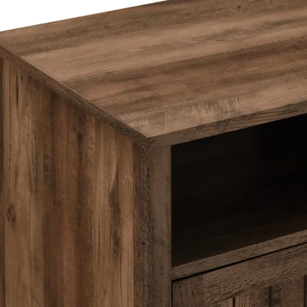 Accent & End Tables-Kirkland's Home Grooved Door Barnwood Side Table Brown