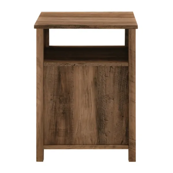 Accent & End Tables-Kirkland's Home Grooved Door Barnwood Side Table Brown