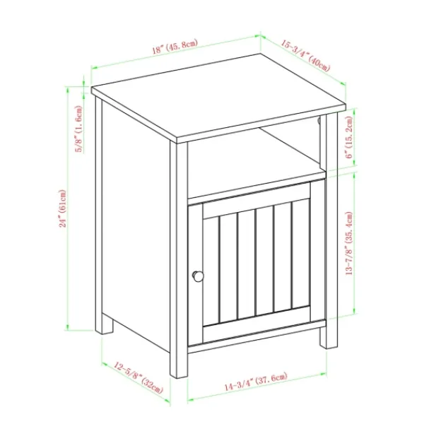 Accent & End Tables-Kirkland's Home Grooved Door Barnwood Side Table Brown