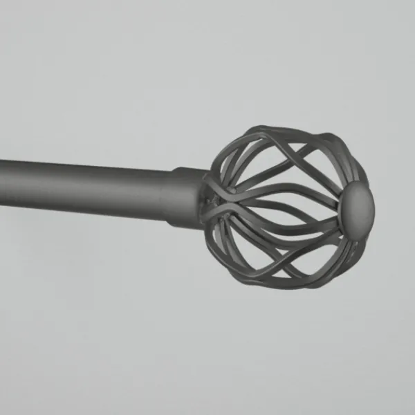 Curtain Rods & Hardware-Kirkland's Home Gunmetal Open Sphere Curtain Rod, 72 In.