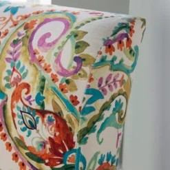 Accent Chairs-Kirkland's Home Hailey Bright Paisley Curved Back Slipper Chair Multi
