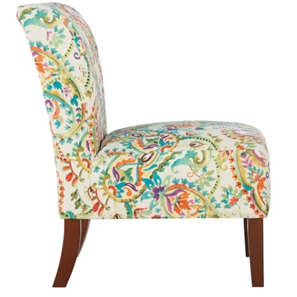 Accent Chairs-Kirkland's Home Hailey Bright Paisley Curved Back Slipper Chair Multi