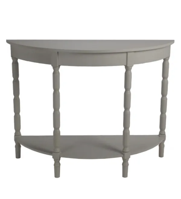 Console Tables-Kirkland's Home Half Round Wood Console Table Gray