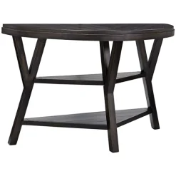 Console Tables-Kirkland's Home Half Round Wood Flared Base Console Table Black