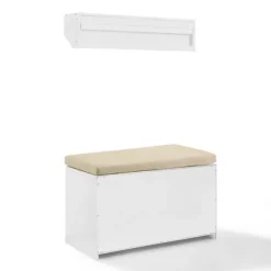 Entryway Furniture-Kirkland's Home Halie Modern Upholstered 2-Pc. Hall Tree Set