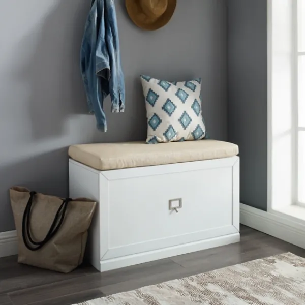 Entryway Furniture-Kirkland's Home Halie Modern Upholstered Storage Bench