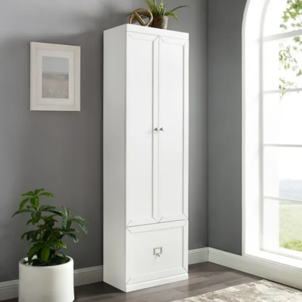 Cabinets & Sideboards-Kirkland's Home Halie White Wood 2-Door Pantry Closet