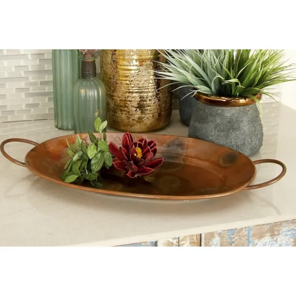 Decorative Trays-Kirkland's Home Hammered Copper 3-Pc. Iridescent Tray Set Brown