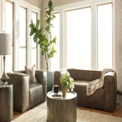 Accent & End Tables-Kirkland's Home Hammered Pewter Barrel Accent Table