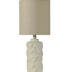 Table Lamps-Kirkland's Home Hand Carved White Seashell Table Lamp Gray