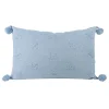 Pillows-Kirkland's Home Hand Stitched Floral Lumbar Pillow Blue