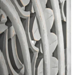 Wall Plaques-Kirkland's Home Handcarved Floral Medallion Wood Wall Plaque Gray