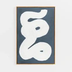 Framed Art-Kirkland's Home Handpainted Abstract Framed Art Print Blue/White
