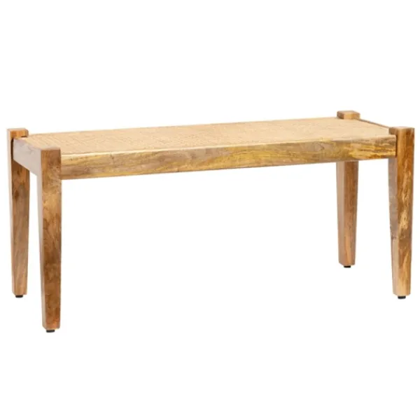 Entryway Furniture-Kirkland's Home Handwoven Rattan Cane And Mango Wood Bench
