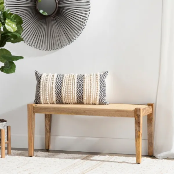 Entryway Furniture-Kirkland's Home Handwoven Rattan Cane And Mango Wood Bench