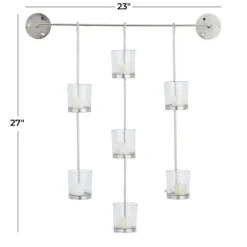 Sconces-Kirkland's Home Hanging Glass Votive Wall Plaque Silver