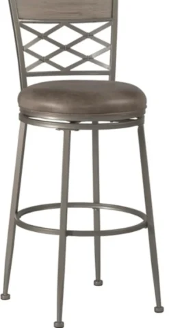 Bar Stools & Counter Height Stools-Kirkland's Home Hanover Swivel Pewter Garden Lattice Counter Stool Brown