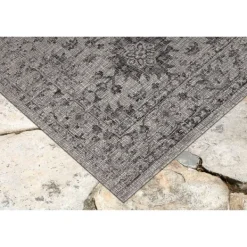 Outdoor Rugs-Kirkland's Home Harris Botanical Outdoor Rug, 7X9 Black