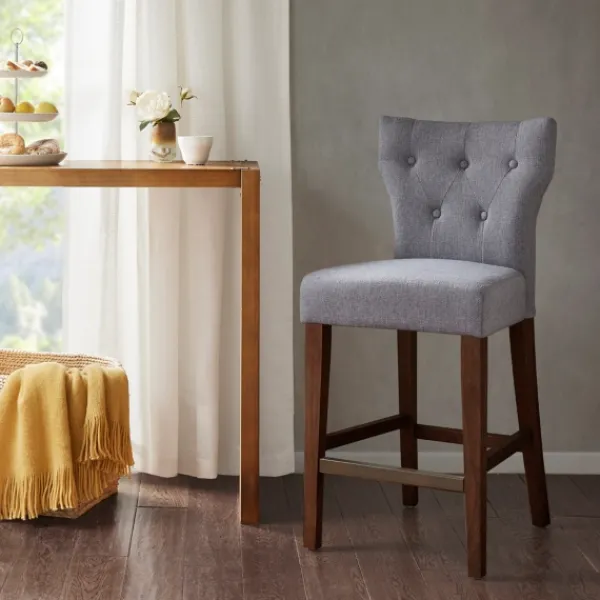Bar Stools & Counter Height Stools-Kirkland's Home Harrison Tufted Counter Stool Gray