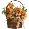 Arrangements & Greenery-Kirkland's Home Harvest Arrangement In Woven Wall Basket Green/Orange/Brown