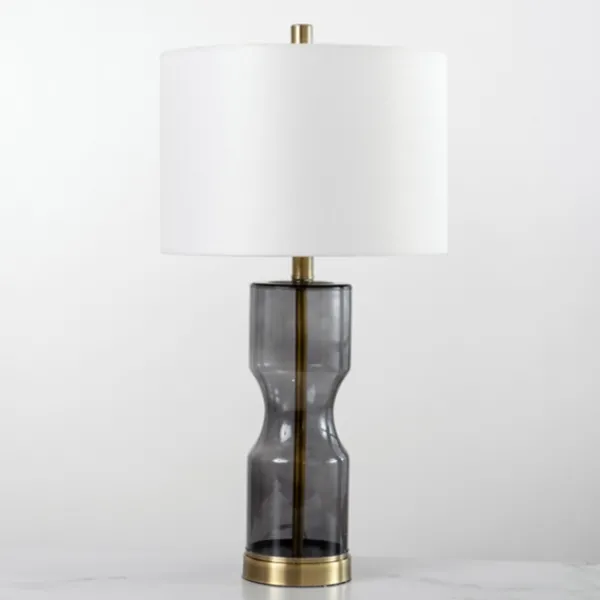 Table Lamps-Kirkland's Home Hayley Smoke Hourglass Table Lamp White