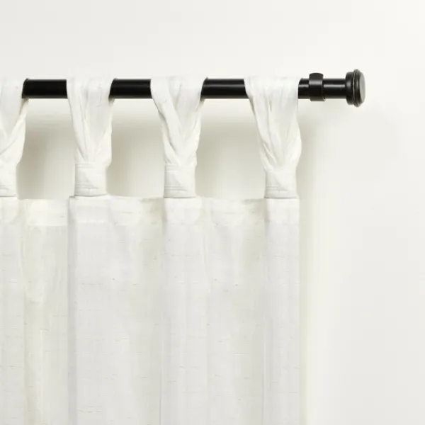 Curtains & Drapes-Kirkland's Home Hazel Sheer Braid 2-Pc. Curtain Panel Set, 96 In. White