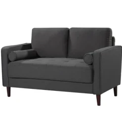 Sofas & Loveseats-Kirkland's Home Heather Chelsea Modern Loveseat Gray
