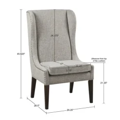 Dining Chairs-Kirkland's Home Heather High Wingback Dining Chair Gray