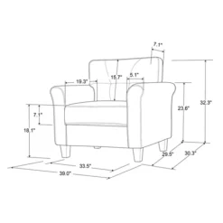 Accent Chairs-Kirkland's Home Heather Rolled Arms Accent Chair Gray