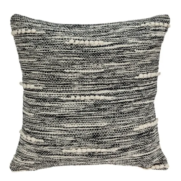 Pillows-Kirkland's Home Heathered Knots Throw Pillow Black/White