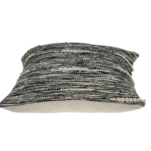 Pillows-Kirkland's Home Heathered Knots Throw Pillow Black/White