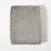 Blankets & Throws-Kirkland's Home Heavenly Herringbone Plush Throw Gray