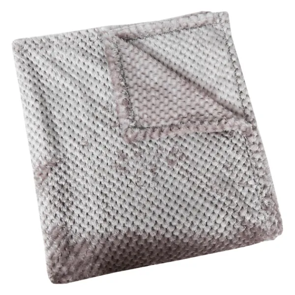 Blankets & Throws-Kirkland's Home Heavenly Plush Bubble Throw Gray
