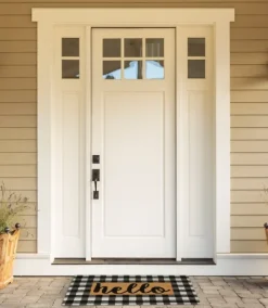 Doormats-Kirkland's Home Hello Buffalo Check Doormat Tan/Black