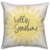 Pillows-Kirkland's Home Hello Sunshine Pillow Black/Yellow/Ivory