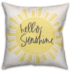 Pillows-Kirkland's Home Hello Sunshine Pillow Black/Yellow/Ivory