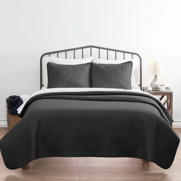 Bedspreads & Coverlets-Kirkland's Home Herring 3-Pc. Queen Quilted Coverlet Set Gray