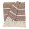 Blankets & Throws-Kirkland's Home Herringbone Striped Throw Brown